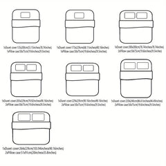 Monstera Green Bedding Set with Digital Printed Duvet Cover And Pillowcases