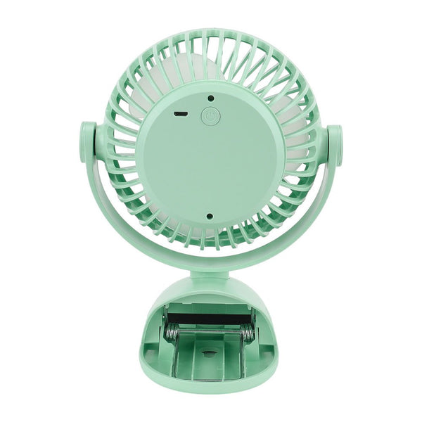 Mini USB Rechargeable Clip Fan, 4-Speed Quiet Fan, 360° Adjustable Fan, Green Portable Fan, Removable & Cleanable, Clip-On Design Fan, 19.5x13x13cm