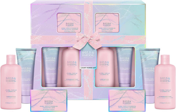 Baylis & Harding Jojoba, Vanilla & Almond Oil Luxury Pamper Gift Set (Pack of 1) - Vegan Friendly
