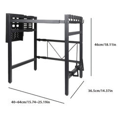 2/3 Layer Expandable Kitchen Microwave Stand with 6 Hooks, Designed for Efficient Utensil Organization, Adjustable Width Fits Most Microwaves, Promoting Orderliness And Ease In The Kitchen Festival Gifts
