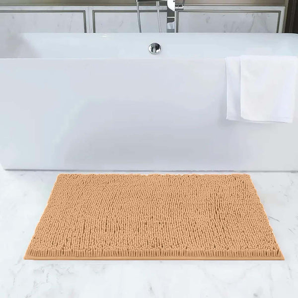 1pc Soft Chenille Bath Mat – Durable Chenille Rug with Non-Slip Backing, Stylish Bathroom Rug, Machine Washable Bath Mat, Non-Slip Area Rug for Shower Room & Home Use