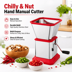 Portable Manual Chilly/Nut Chopper & Processor, Hand moving Cutting solution. Non slip grip, Best chilly cutter