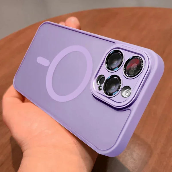 Phone case: Luxury Matte Armor for Magnetic Wireless Charging Case for iPhone 11 12 13 14 15 16 Pro Max Plus Shockproof Hard Cover