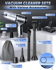 Saker Car Vacuum Cleaner Cordless,Handheld Vacuum Cleaner Type C,Mini Portable Vacuum with Brushless Motor 15000PA Powerful for Car,Keyboard,Office and Home Cleaning