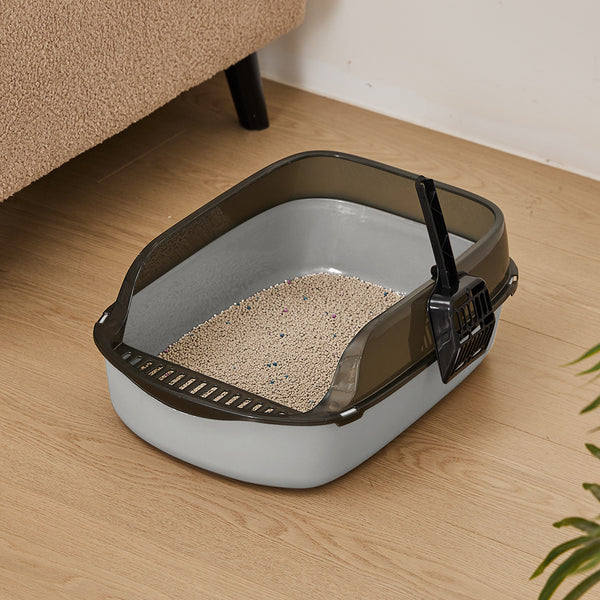 Extra Large Open Cat Litter Tray High Sided Deep Jumbo Rim Pan Box Loo Toilet Large Open Cat Litter Tray High Sided Deep Jumbo Pan Box Loo Toilet Cat Centre Extra Large High-Sided Cat Litter Box - Semi-Enclosed Design with High Walls for Cats & Rabbits, E