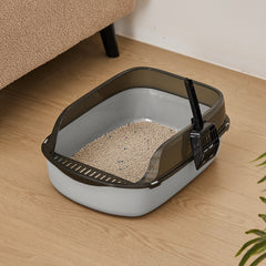 Extra Large Open Cat Litter Tray High Sided Deep Jumbo Rim Pan Box Loo Toilet Large Open Cat Litter Tray High Sided Deep Jumbo Pan Box Loo Toilet Cat Centre Extra Large High-Sided Cat Litter Box - Semi-Enclosed Design with High Walls for Cats & Rabbits, E
