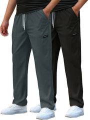 Two-Pc Men'S Casual Pants Men'S Straight-Leg Casual Work Pants Spring And Summer Thin Style