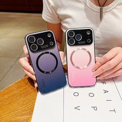 Phone Case - High-End Gradient Color Magnetic Glass Phone Case for Large Windows, Compatible with Iphone 17, 16, And 15 Pro Max, Featuring Wireless Charging And Complete Shock Resistance
