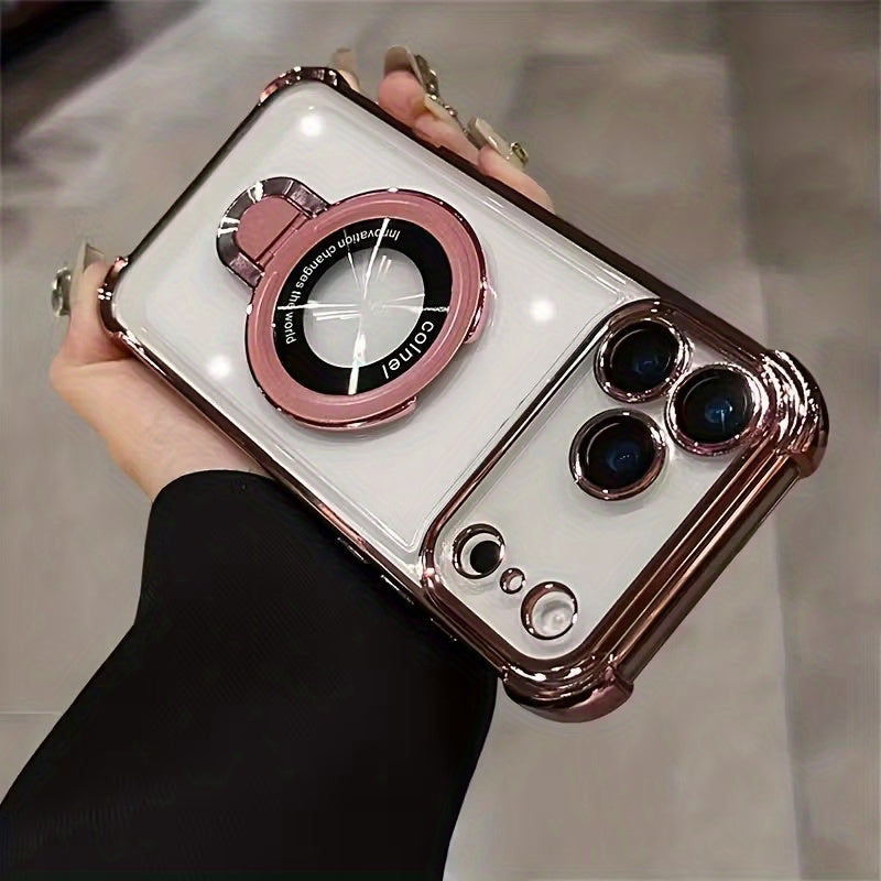 Phone Case: Premium Transparent Acrylic Mobile Phone Case for IPhone17 Pro Max Air Series Supports Wireless Charging Includes Lens Film Protective Cover