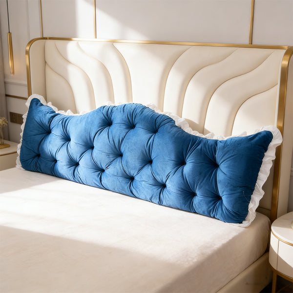 Large Ultra-Soft Comfortable Plush Backrest Pillow, Princess Style Reading Cushion, Neck and Back Support, Luxurious Fashionable Home Style Multifunctional Lace Ruffled Headboard Cushions, Suitable for Bedroom, Living Room, Dorm, Sofa Home Decor, Machine