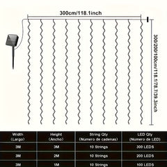 200-LED Solar Fairy String Lights - Indoor/Outdoor Multi-Colour Changing Garden Decor, Suitable for Fences, Courtyards And Wedding Settings - Push-Button Control, Ip65 Rated, Outdoor Lighting | Garden Decor | Solar Lighting, Solar String Lights
