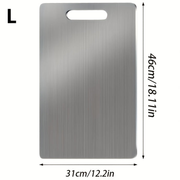 Three Durable Stainless Steel Plates That Are Easy to Care For, Ideal for Slicing Fruits, Vegetables, Meat, And Bread. They Come with Safe Cutting Boards And Are Easy to Clean, Making Them Versatile Kitchen Tools for Meal Preparation