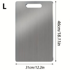 Three Durable Stainless Steel Plates That Are Easy to Care For, Ideal for Slicing Fruits, Vegetables, Meat, And Bread. They Come with Safe Cutting Boards And Are Easy to Clean, Making Them Versatile Kitchen Tools for Meal Preparation