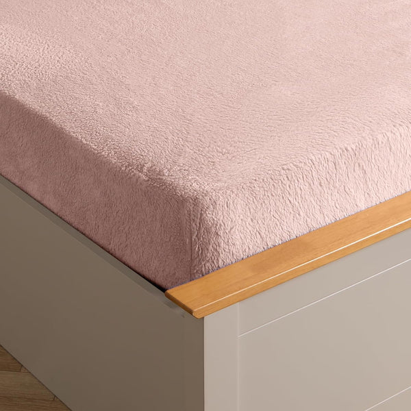 Brentfords Teddy Fleece Fitted Bed Sheet Plain Thermal Warm Soft Luxury Bedding, Charcoal Grey - Double