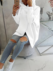 Women'S Hooded Jacket - Long Sleeve Coat with Front Zipper Closure, Lightweight Outerwear for Everyday & Formal Outfits - Spring/Fall Transitional Layering Piece, Spring Fall Clothing, Casual Style, Durable Fabric, Office Wear