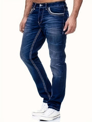 Men's Thick-thread Washed Denim Jeans