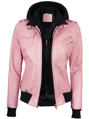 Autumn/winter 2025 Item, Elegant and Sexy Women's PU Jacket, Ladies' Faux Jacket with Detachable Hood