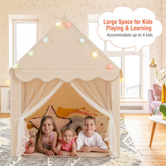 Large Kids Play House with Washable Mat and Star Lights