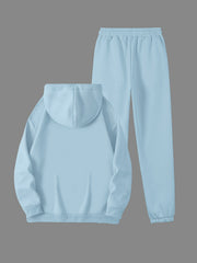 Women's Winter Casual -Lined Thickened Hooded Sweatshirt and Sweatpants Two-Piece Set