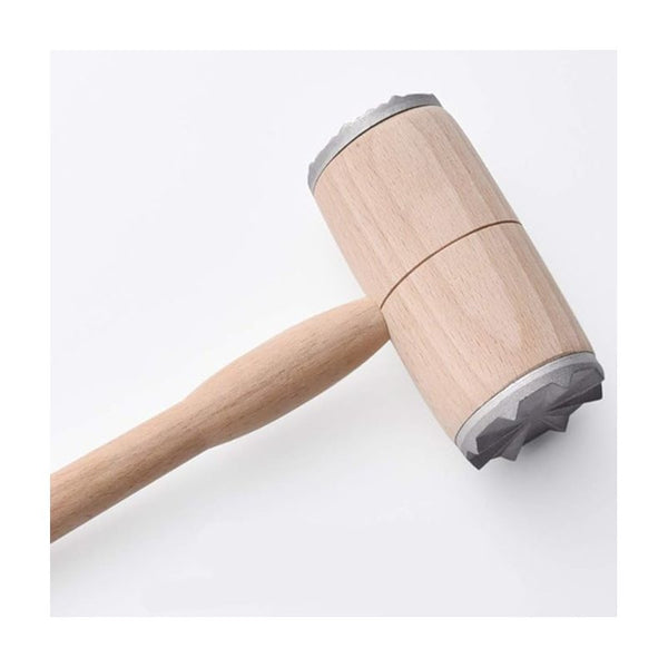 Premium Wooden Meat Tenderizer Mallet - Dual-Sided Professional Hammer for Steak, Chicken & Pork - Heavy Duty Beechwood Kitchen Tool