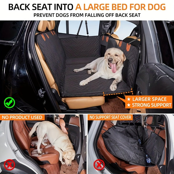 Back Seat Extender Dog Seat Cover for Back Seat, Hard Bottom Car Seat Cover