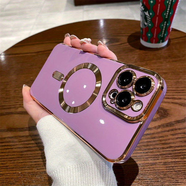 For Magsafe Luxury Magnetic Cases For iPhone 11 12 13 14 15 Pro Max 15 Plus Wireless Charge Case Plating Cover Phone Accessories