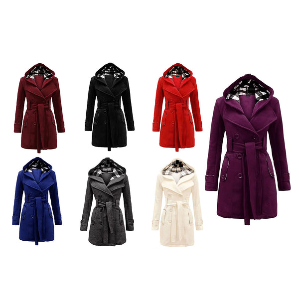 NOROZE Women’s Fleece Coat | Long Sleeve Belted Button Jacket | Warm Winter Outerwear | UK Sizes 8–26