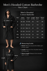 Men'S Hooded Cotton Bathrobe – Ultra Soft Terry Cloth Spa Robe with Adjustable Belt & Deep Pockets – Knee Length Luxury Home & Hotel Dressing Gown