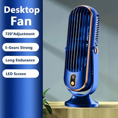 Portable Air Conditioner And Cooler - Dual Motor 5-Speed 720 Degree Surround Cooling Blower | Ultra Quiet USB Desktop Fan for Home Office Bedroom Travel Camping RV Outdoor | Valentine'S Day Christmas Gifts for Family Women Men Kids
