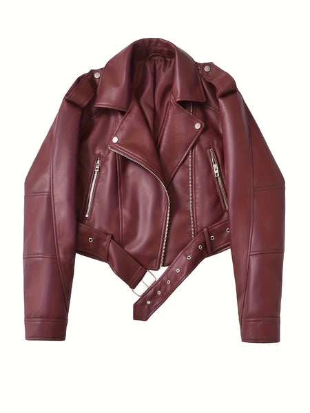 Women'S Long Sleeve PU Jacket For Autumn And Winter, Faux Leather Jacket, Mothers Day Gifts For Mom
