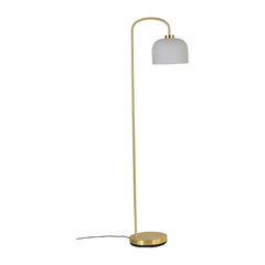 Victoria - Satin Brass Floor Lamp with Frosted Glass Shade