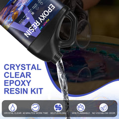 FUNEPOXY Epoxy Resin Kit 1:1 Crystal Clear Epoxy Resin for Table Top 500ml/1L/2L/4L/8L