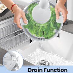 4.5L Stainless Steel Salad Spinner with Lid - Dishwasher Safe, Multifunctional Salad Drying and Washing Bowl for Fresh Lettuce, Spinach, and Greens