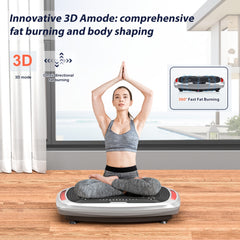 Smart Fat Elimination Vibration Plate | 300W Quiet Engine | 120 Speed Settings | Tension Rope | Silvery EU Standard | Fitness Support Vibration Device, Without Battery