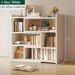 Multi-layer Desktop Storage Rack, Dormitory Office Cosmetic Stationery Book Storage And Bookcase Finishing Rack, Expandable Bookshelf, Space Saving, Backless