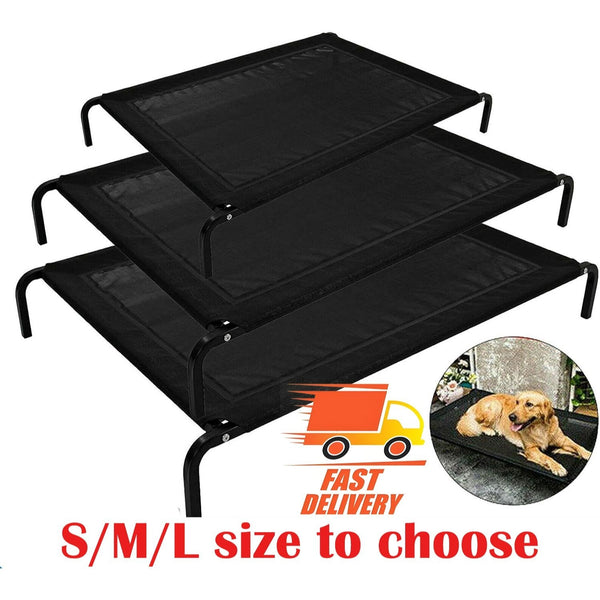Metal Frame Elevated Dog Bed Portable Raised Pet Cot with Washable Mesh No-Slip Rubber Feet for Indoor & Outdoor Use, Small/Medium/Large to choose