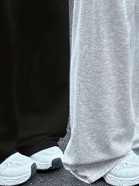 Two-Pack Casual Pants for Women: Loose-Fit Solid Color Elastic Waistband Joggers with Pockets
