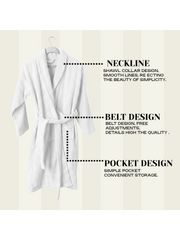 Mens and Ladies Shawl Collar Bathrobe 100% Egyptian Cotton Unisex Shawl Collar Dressing Gown Terry Towelling Bathrobe One Size