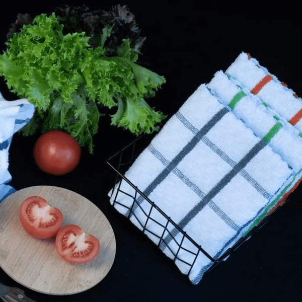 Tea Towels Extra Large, 100% Cotton Towels For Kitchen Soft & Absorbent Dish & Bar Towels Lint Free Cleaning Towels Set Available in Multicolors Local Warehouse UK