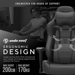 anda seaT Dark Demon Dragon Gaming Chair, Black