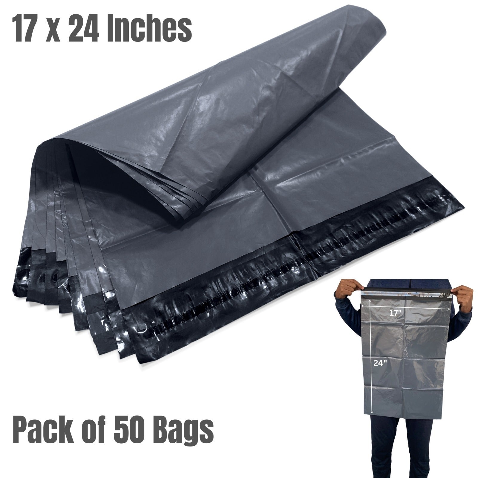 50 Pcs of Large Grey Parcel Bags 17
