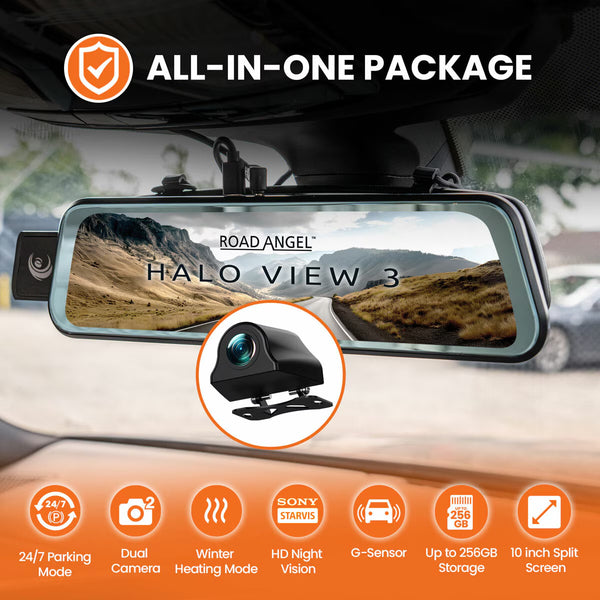 Road Angel Halo View 3 4K Mirror & Rear Dash Cam