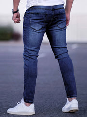 Geng Yuan Shi Selected Products - Men'S Tight Body Fit Casual Fashion Elastic Denim Pants