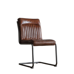 Gallery Capri Brown Leather Cantilever Dining Chair