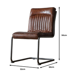 Gallery Capri Brown Leather Cantilever Dining Chair