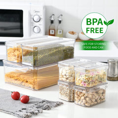 KUMD 10 Pack Fridge Organisers, Stackable Fridge Storage Containers with Lids, Bpa-Free, Clear Fruit Storage Container for Fridge Organiser, Keep Food, Fruit, Vegetables Fresh