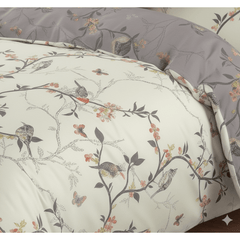 3pcs Caramel Flower Duvet Cover Set - Premium Floral Duvet Cover with Pillow Cases Super Soft Flower Bedding Sets Breathable Reversible Grey Quilt Covers, Machine Washable Double King Superking Size