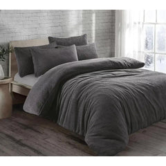 Teddy Fleece Duvet Cover with Pillow Case Thermal Warm Bedding Set