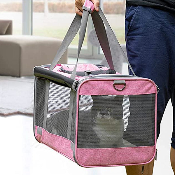 Large Pet Carrier Bag Portable Soft Fabric Fold Dog Cat Puppy Travel Bag in UK