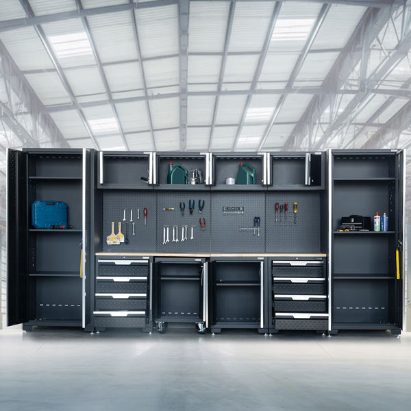 Hilka Garage Pro+ 24 Gauge Steel 11 Piece Cabinet Set